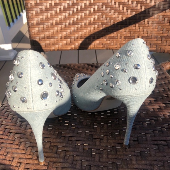 Aldo denim studded heels - Picture 3 of 4
